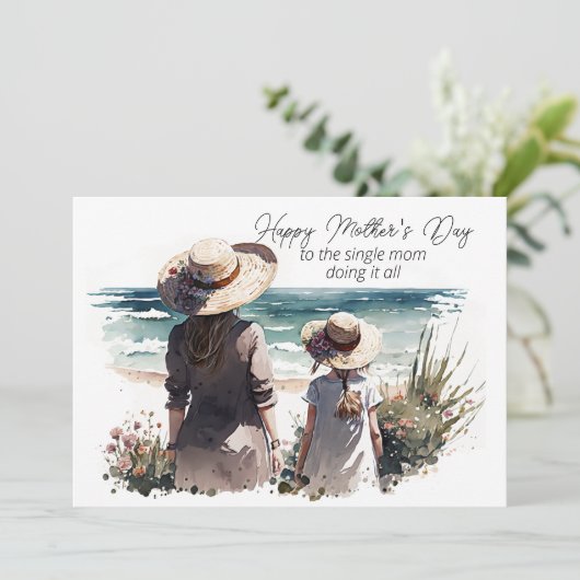 母への幸せな母独身のの日 ノートカード (スタンド正面)