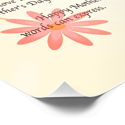 母への心のこもった母の日の手紙タイポグラフィ ポスター (コーナー)