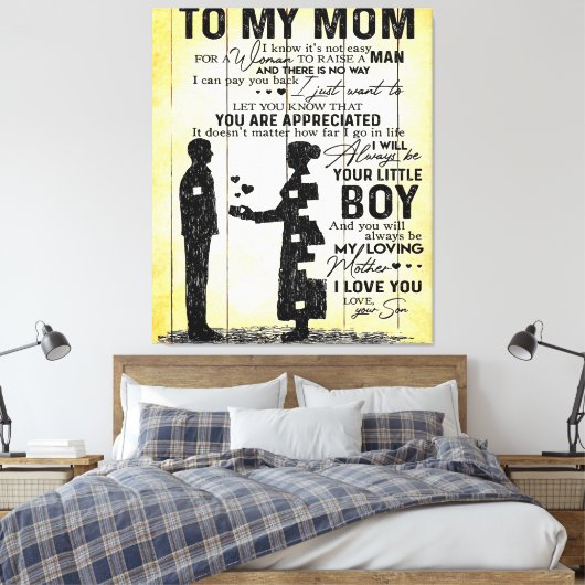 母への息子、母への贈り物、母の日の贈り物アイディア キャンバスプリント (インサイチュ (寝室))