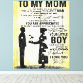 母への息子、母への贈り物、母の日の贈り物アイディア キャンバスプリント (インサイチュ (ウッドフロア))