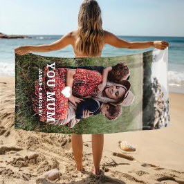 母への愛を込めた写真入りサマーギフト ビーチタオル