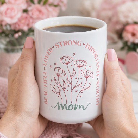 母への愛情が花開く コーヒーマグカップ