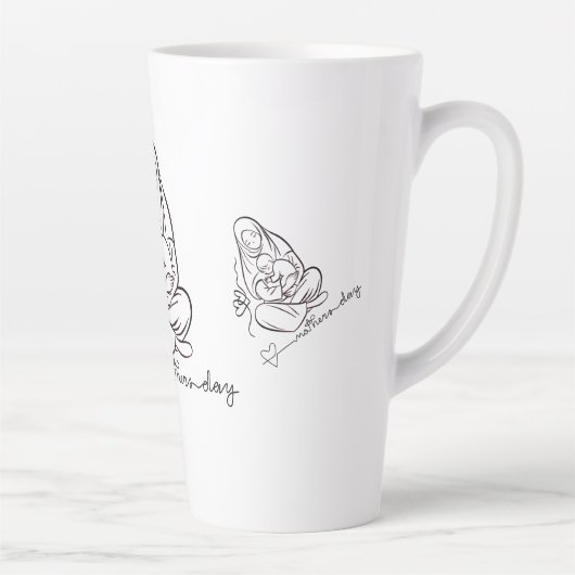 母への愛Tシャツ 美しいデザイン カフェラテマグ (右)