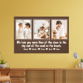 母への手紙パーソナライズされたカスタム家族のコラージュ キャンバスプリント (インサイチュ (リビング))