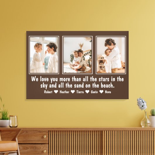 母への手紙パーソナライズされたカスタム家族のコラージュ キャンバスプリント (インサイチュ (リビング))