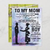 母への手紙ラグ、ホームデコレーション 招待状 (正面/裏面)