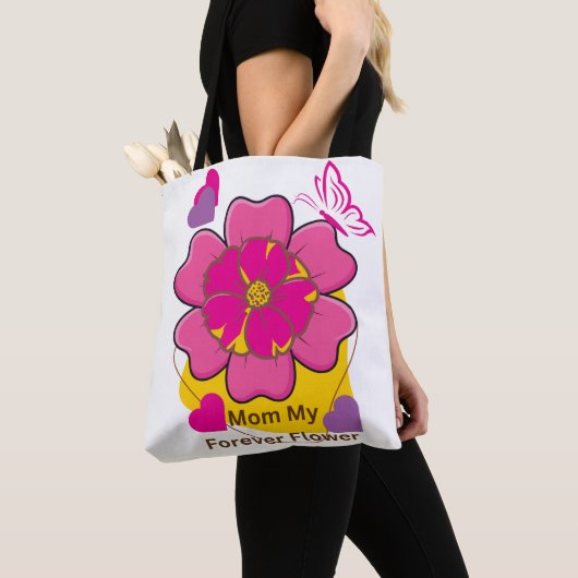 母への永遠の花デザインの花 トートバッグ (クローズアップ)