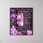 母への誕生日ギフト愛ママ贈り物アイディア キャンバスプリント (正面)