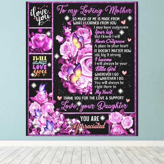 母への誕生日ギフト愛ママ贈り物アイディア キャンバスプリント (インサイチュ (ウッドフロア))