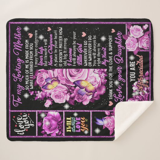 母への誕生日ギフト愛ママ贈り物アイディア シェルパブランケット (正面(横))