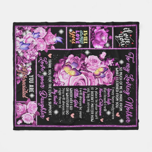 母への誕生日ギフト愛ママ贈り物アイディア フリースブランケット (正面(横))