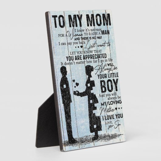 母への贈り物にママへの特別な手紙 フォトプラーク (側面)