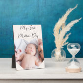 母への贈り物の最初の母の日のハートフォトピンク フォトプラーク (側面)