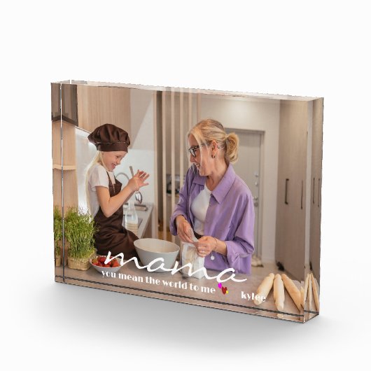 母への贈り物 |カスタムパーソナライズされた母の日 フォトブロック (右)