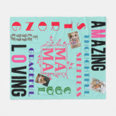 母への贈り物 |カスタムパーソナライズされた母の日 フリースブランケット (正面(横))