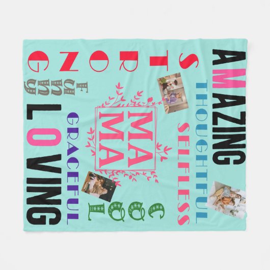 母への贈り物 |カスタムパーソナライズされた母の日 フリースブランケット (正面(横))