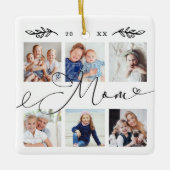 母への贈り物 |孫の写真コラージュ セラミックオーナメント (正面)