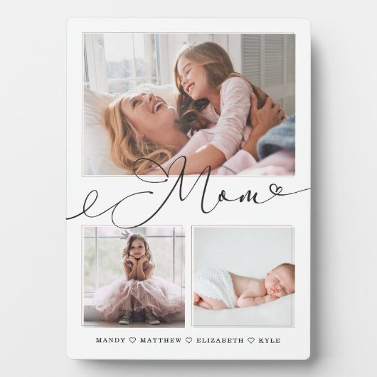母への贈り物 |家族の思い出3 Photo Collage フォトプラーク (正面)