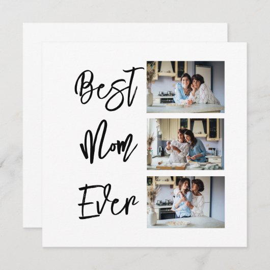 母への贈り物 | 母の日3フォトコラージュカード (正面/裏面)