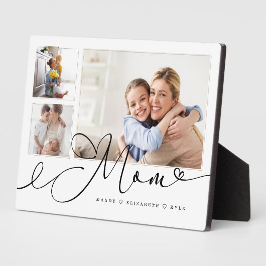 母への贈り物 |母の日3写真コラージュ フォトプラーク (側面)