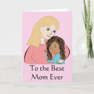 母へ最高のの永遠 – biracial Mothers Day Girl カード