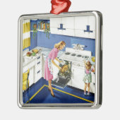 母または娘のレトロの台所#2 メタルオーナメント (左)