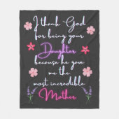 母よ感謝していお前の娘だ フリースブランケット (正面)