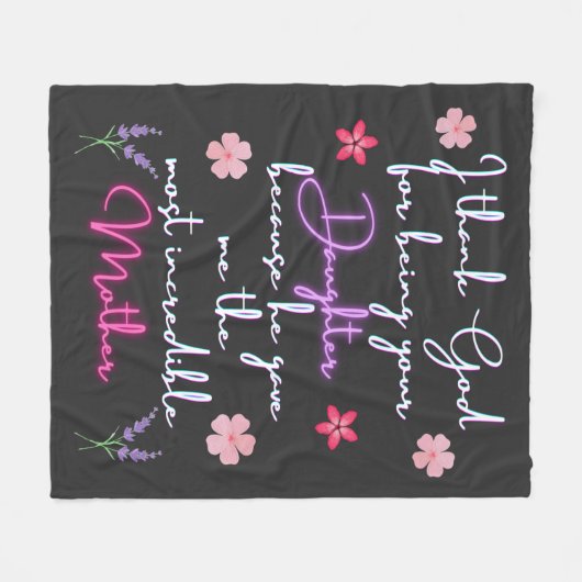 母よ感謝していお前の娘だ フリースブランケット (正面(横))