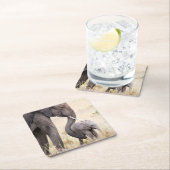 母らしい愛の写真 スクエアペーパーコースター (インサイチュ)