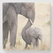 母らしい愛の写真 ストーンコースター (正面)