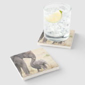 母らしい愛 ストーンコースター (横)