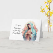 母を失った記念日賛美ヴァージンマリー カード (黄色い花)