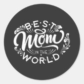 母を愛して幸せな母最高のの日 ラウンドシール (正面)