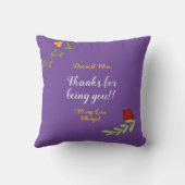 母を愛するヘブライ語フローラ母の日 クッション (裏面)