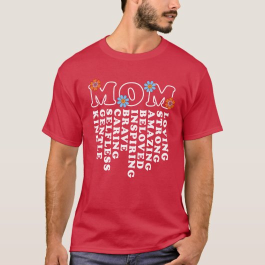 母を愛する強い驚インスパイアくべき最愛の母 Tシャツ (正面)