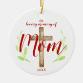母を愛する思い出で宗教的パーソナライズされたに セラミックオーナメント (正面)