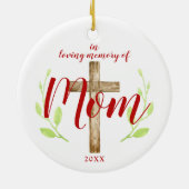 母を愛する思い出で宗教的パーソナライズされたに セラミックオーナメント (裏面)
