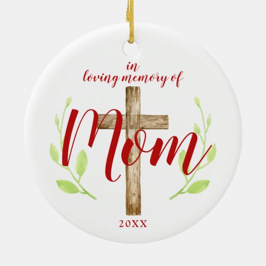 母を愛する思い出で宗教的パーソナライズされたに セラミックオーナメント (裏面)
