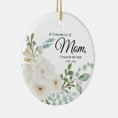 母を愛する思い出に白い緑のフローラ セラミックオーナメント (右)