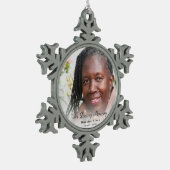 母を愛する記念写真 スノーフレークピューターオーナメント (左)