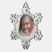 母を愛する記念写真 スノーフレークピューターオーナメント (右)