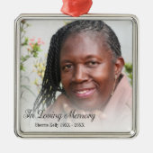 母を愛する記念写真 メタルオーナメント (正面)