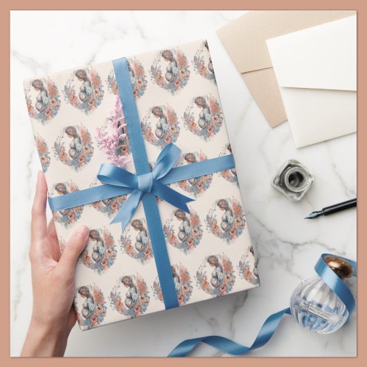 母を期待してフローラ水の色になるママ ラッピングペーパー
