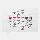 母アナグラム驚くべき愛する保護母 キッチンタオル (横)