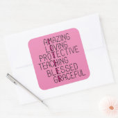 母アナグラム驚くべき愛する保護母 スクエアシール (封筒)