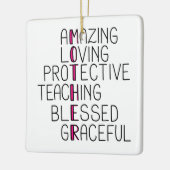母アナグラム驚くべき愛する保護母 セラミックオーナメント (左)