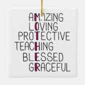 母アナグラム驚くべき愛する保護母 セラミックオーナメント (裏面)