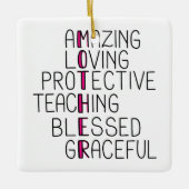 母アナグラム驚くべき愛する保護母 セラミックオーナメント (正面)