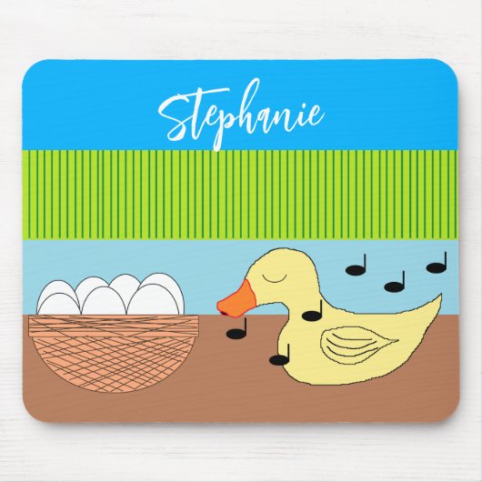 母アヒルが卵を歌う マウスパッド (正面)