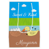 母アヒルが卵を歌う ミディアムペーパーバッグ (裏面)